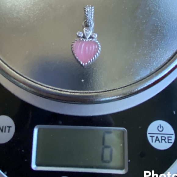 Judith Ripka Rose Quartz sterling silver heart pendant - Picture 4 of 5